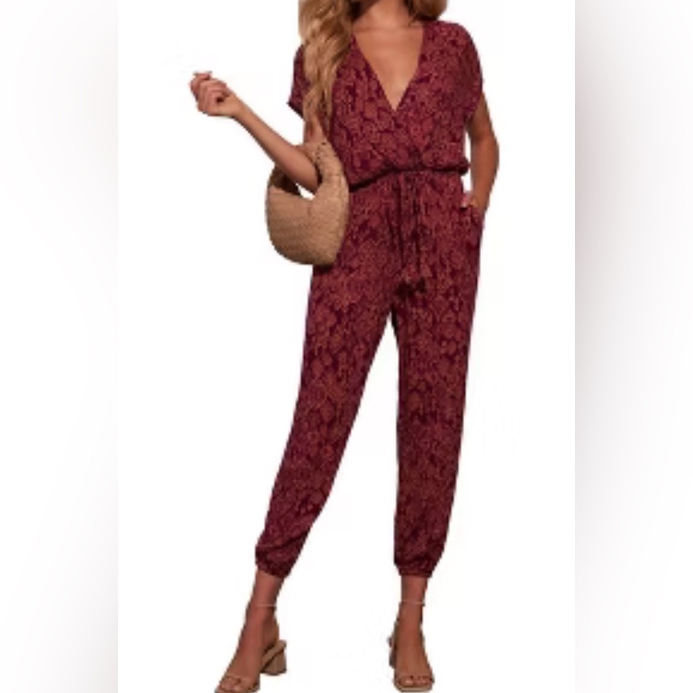 Vici XL Elegant Burgundy Jumpsuit